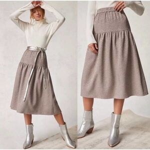 NWT Anthropologie Jacquard A-Line Midi Skirt size XSmall